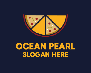 Pepperoni Pizza Slices logo design