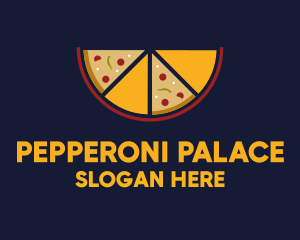 Pepperoni Pizza Slices logo design