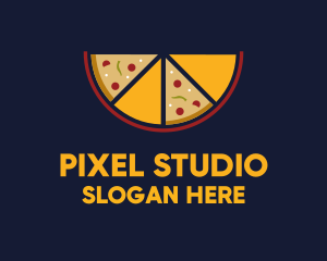 Pepperoni Pizza Slices logo design