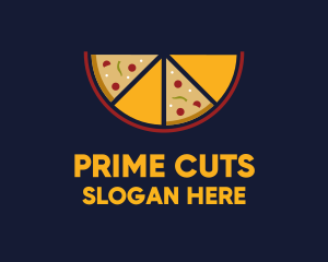 Pepperoni Pizza Slices logo design