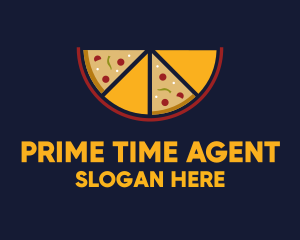 Pepperoni Pizza Slices logo design