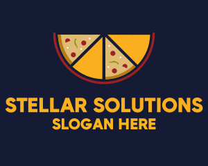 Pepperoni Pizza Slices logo design