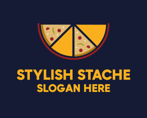 Pepperoni Pizza Slices logo design