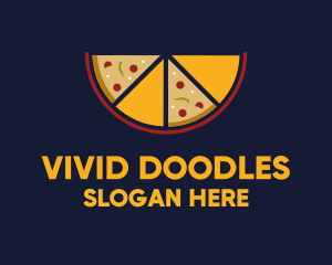 Pepperoni Pizza Slices logo design