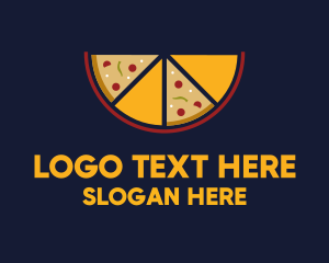 Vegetables - Pepperoni Pizza Slices logo design