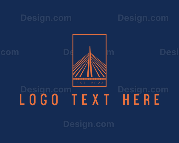 Suspension Bridge Landmark Structure Logo