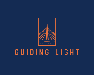 Suspension Bridge Landmark Structure logo design