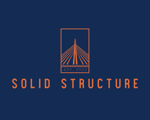 Suspension Bridge Landmark Structure logo design