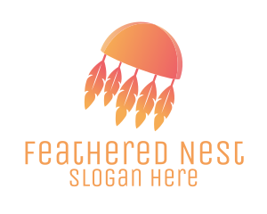 Orange Boho Feathers logo