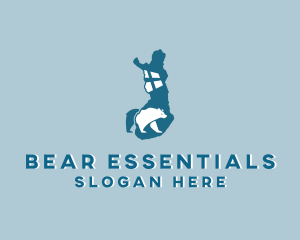 Polar Bear Map logo design