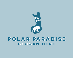 Polar Bear Map logo design