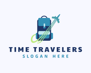 Backpack Plane Travel logo design