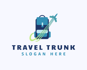 Backpack Plane Travel logo design