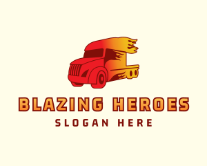 Blazing Trailer Truck logo design