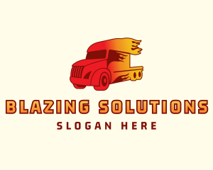 Blazing Trailer Truck logo design