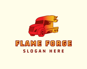 Blazing Trailer Truck logo design