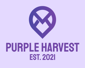 Purple Mail Location logo design