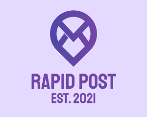 Purple Mail Location logo design