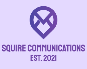 Purple Mail Location logo design