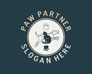 Dog Cat Paw logo design