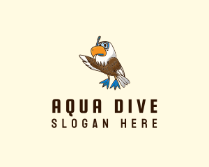 Snorkeling Hawk Eagle logo design