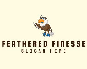 Snorkeling Hawk Eagle logo design