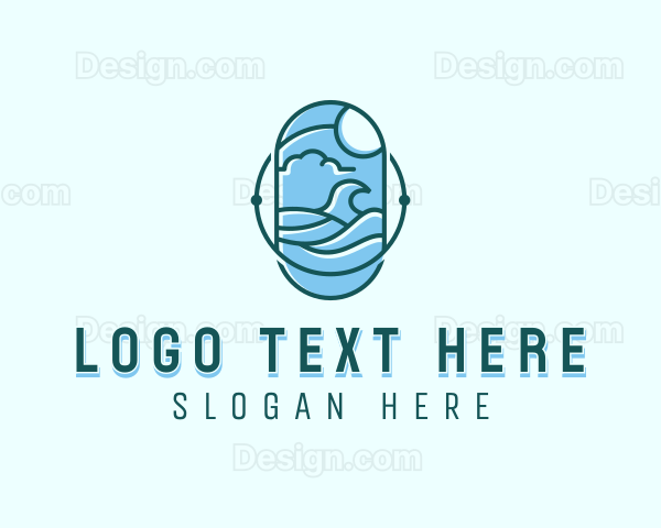 Ocean Surfing Waves Logo