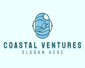 Ocean Surfing Waves logo design