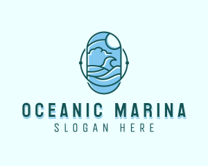 Ocean Surfing Waves logo design