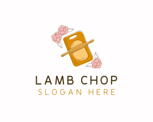 Baking Rolling Pin Flower logo design