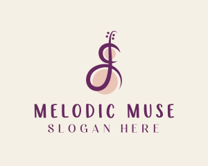 Abstract Violin Music logo design