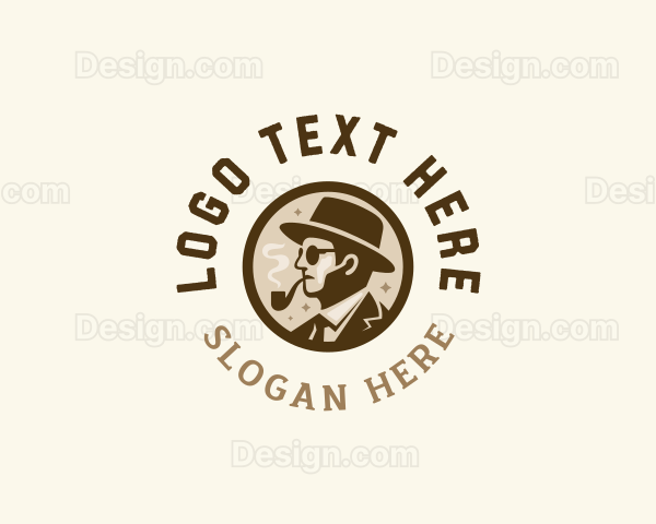 Smoking Pipe Gentleman Logo