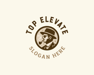 Smoking Pipe Gentleman logo design