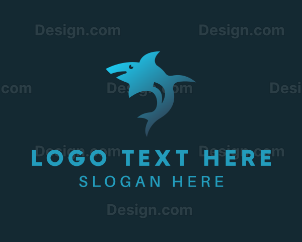 Fish Shark Aquarium Logo