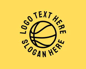 Simple Basketball Hoops Ball Logo