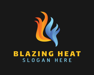 Gradient Heating & Cooling logo design