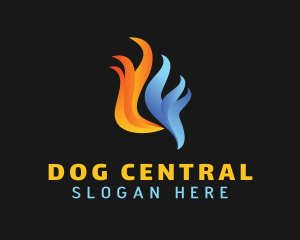 Gradient Heating & Cooling logo design