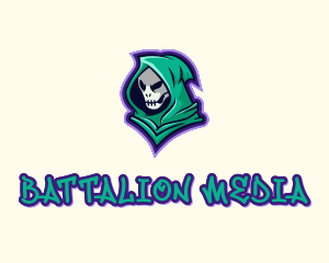 Hooded Skull Graffiti logo design