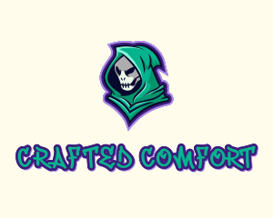 Hooded Skull Graffiti logo design