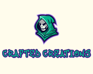 Hooded Skull Graffiti logo design