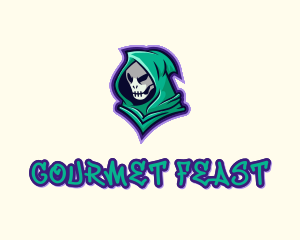 Hooded Skull Graffiti logo design