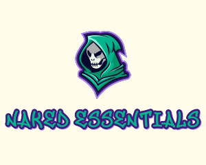 Hooded Skull Graffiti logo design