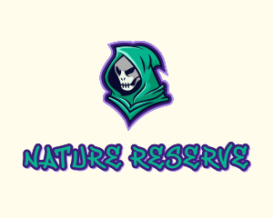 Hooded Skull Graffiti logo design