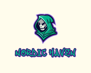 Hooded Skull Graffiti logo design