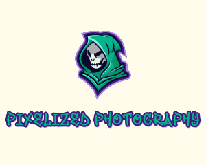 Hooded Skull Graffiti logo design