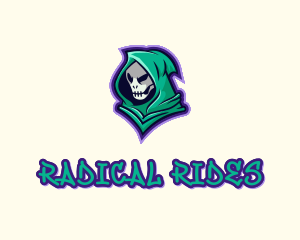 Hooded Skull Graffiti logo design