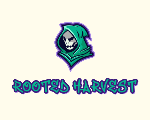 Hooded Skull Graffiti logo design