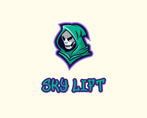 Hooded Skull Graffiti logo design