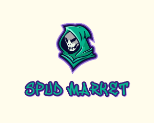 Hooded Skull Graffiti logo design