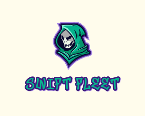 Hooded Skull Graffiti logo design